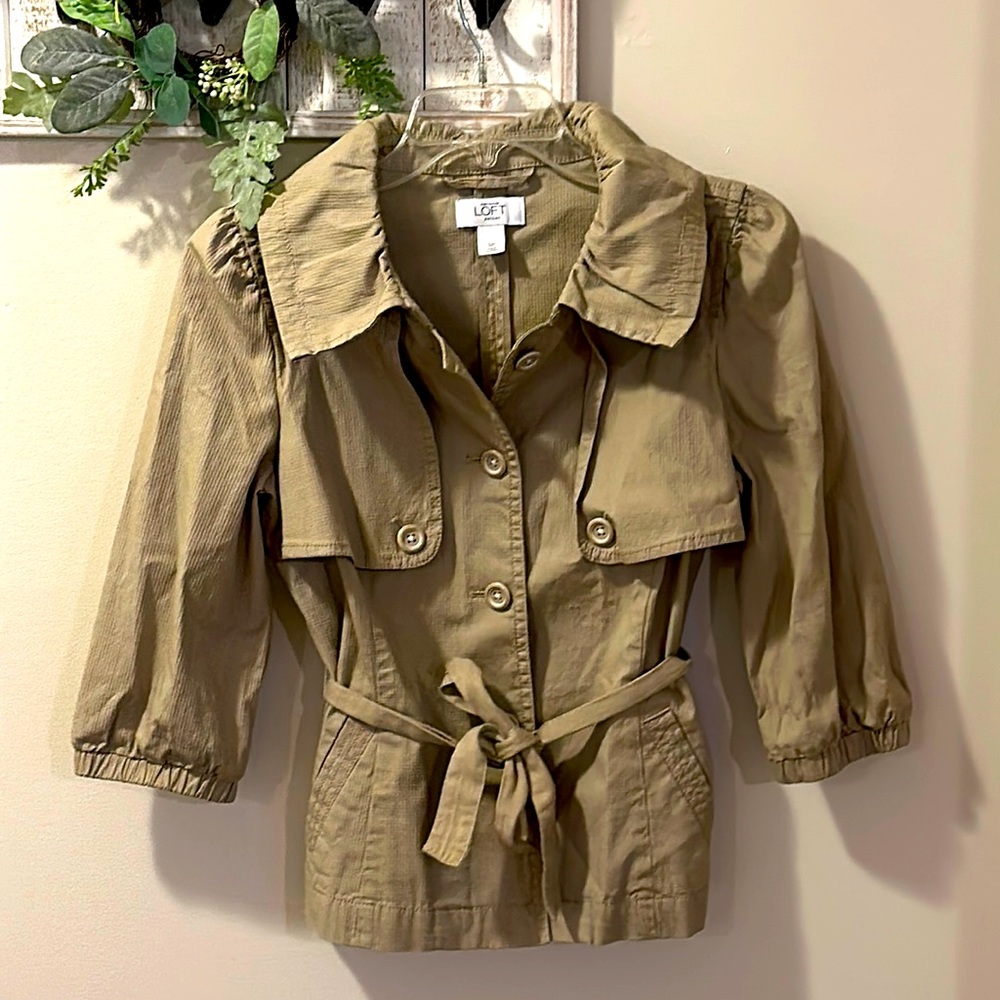 Ann Taylor loft, petite jacket in khaki